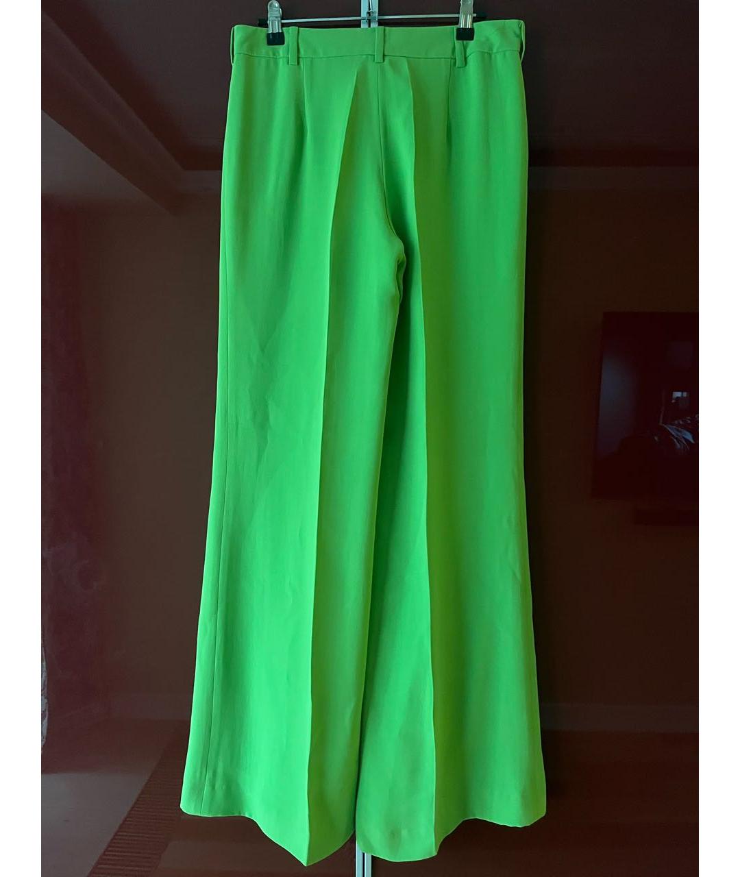 RALPH LAUREN COLLECTION Зеленые шелковые брюки широкие, фото 2