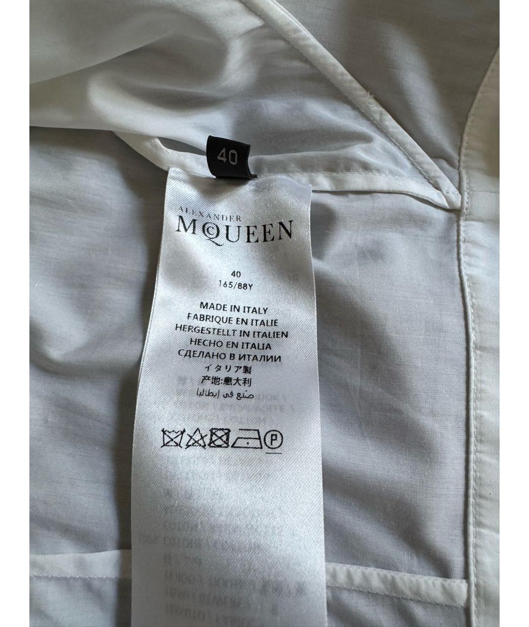 ALEXANDER MCQUEEN Белое хлопковое платье, фото 4