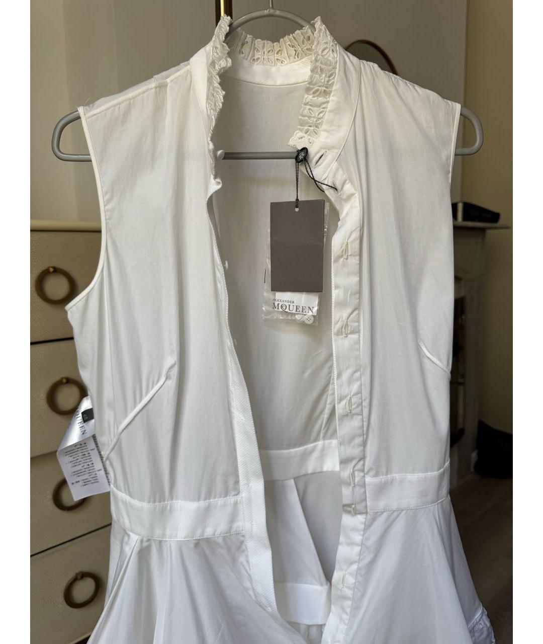 ALEXANDER MCQUEEN Белое хлопковое платье, фото 2
