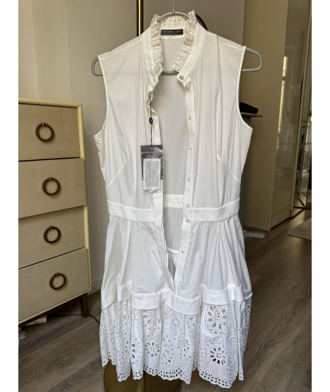 ALEXANDER MCQUEEN Белое хлопковое платье, фото 5