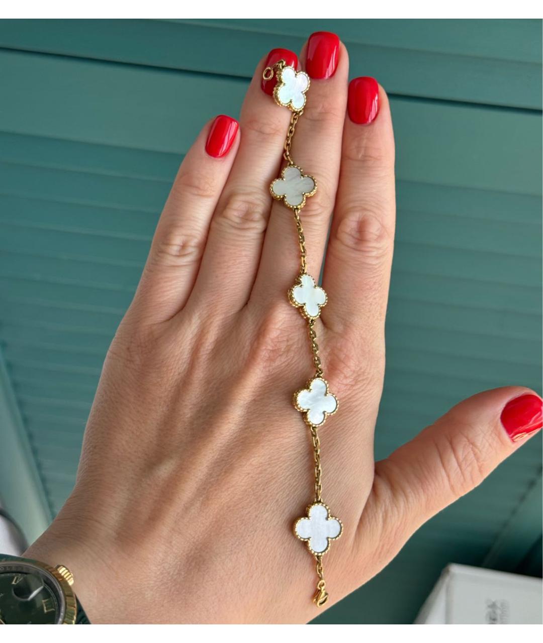 VAN CLEEF & ARPELS Белый браслет из желтого золота, фото 2