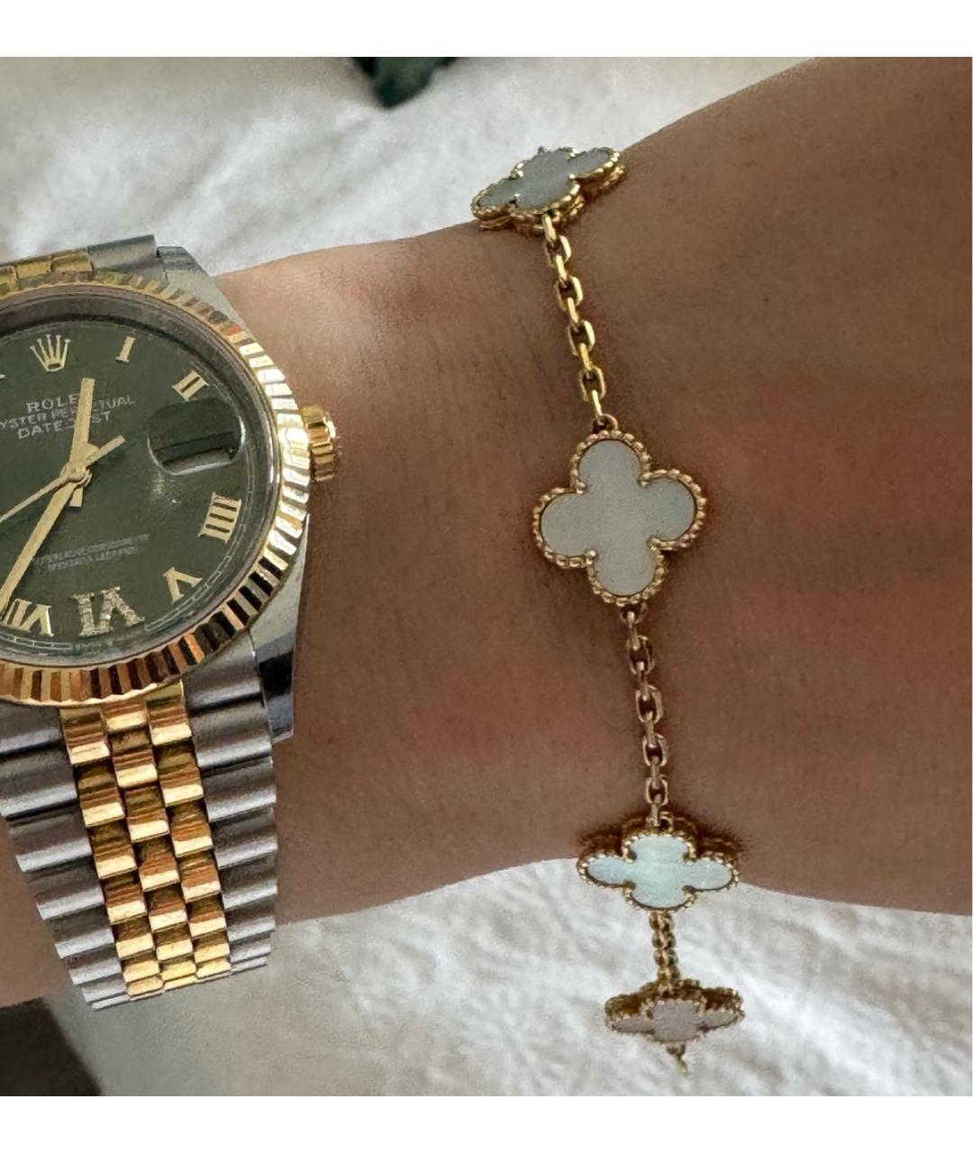 VAN CLEEF & ARPELS Белый браслет из желтого золота, фото 4