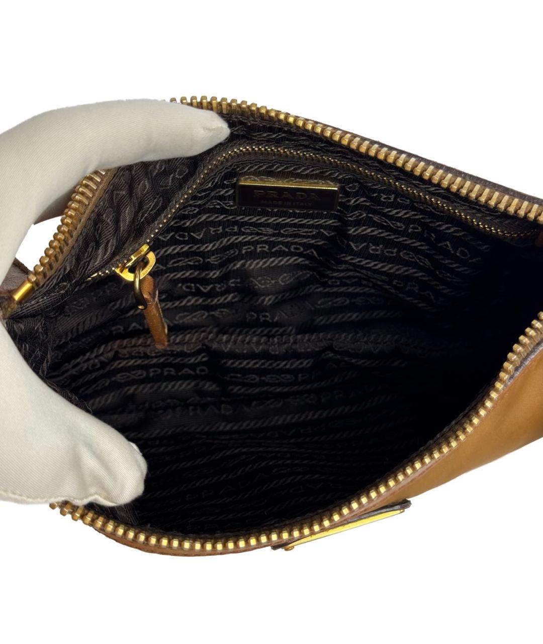 PRADA Бежевая тканевая сумка через плечо, фото 8