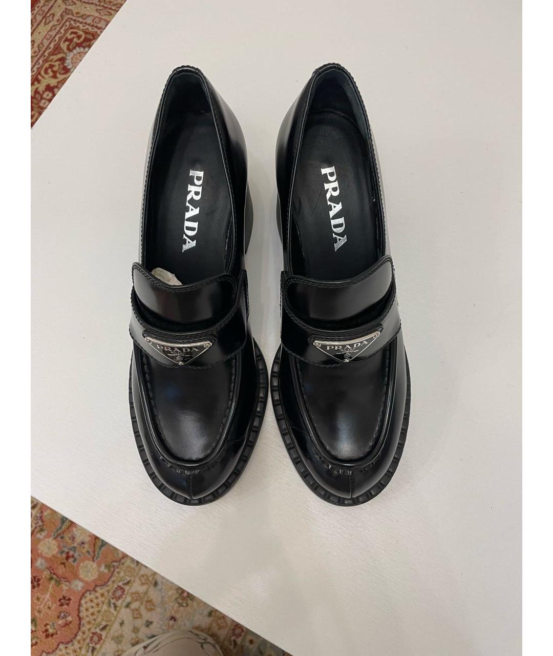 PRADA Черные кожаные лоферы, фото 3