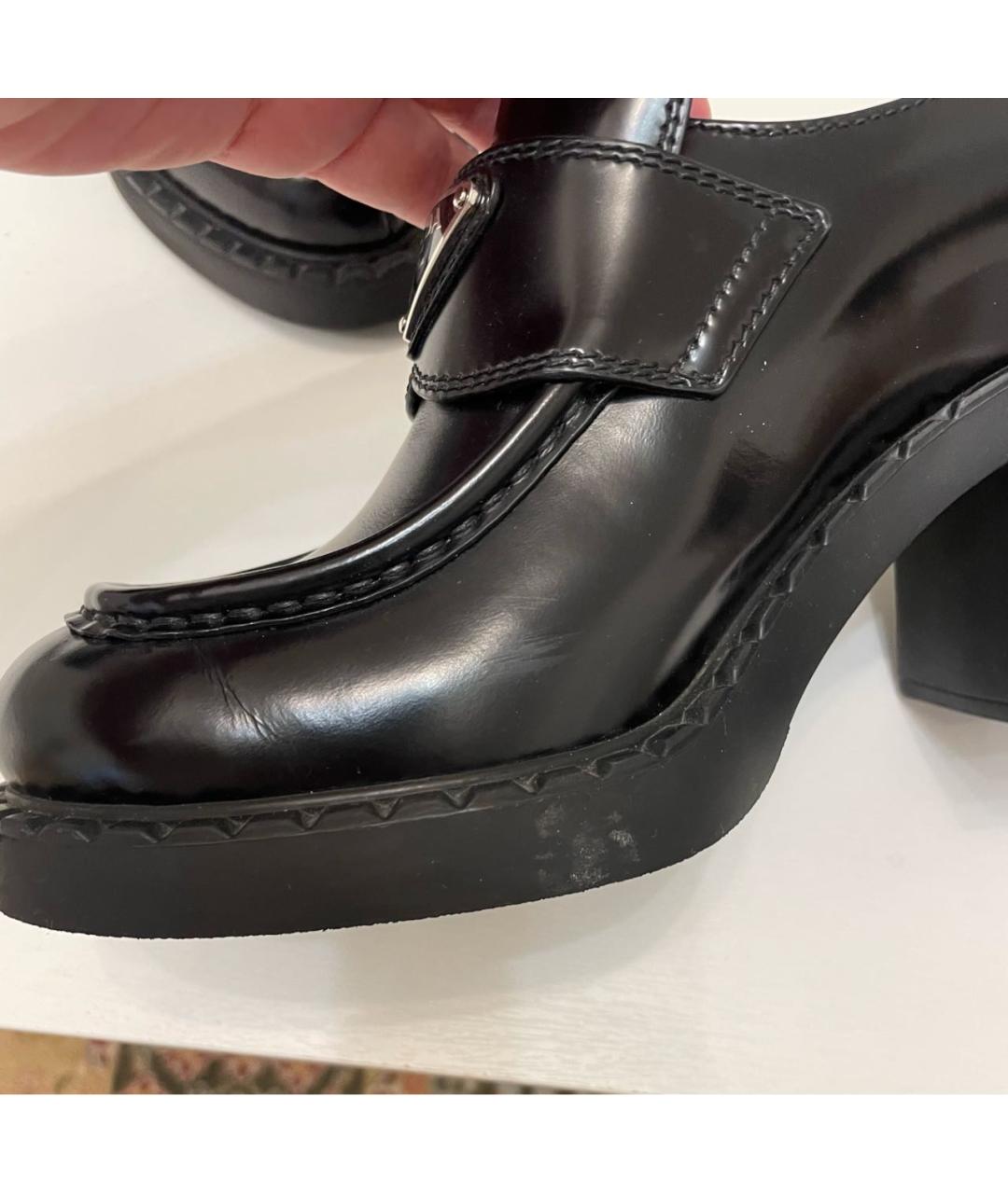 PRADA Черные кожаные лоферы, фото 5
