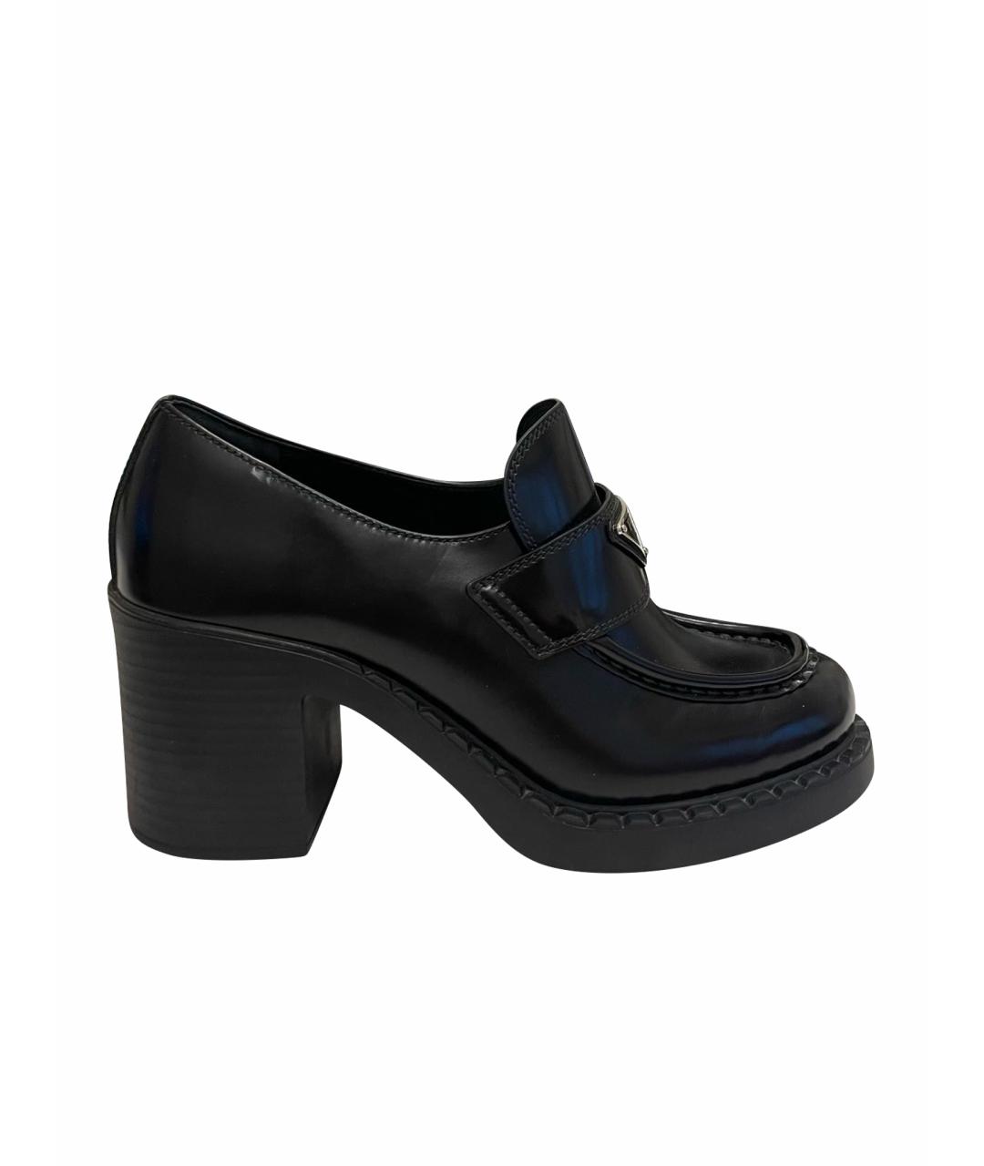 PRADA Черные кожаные лоферы, фото 1