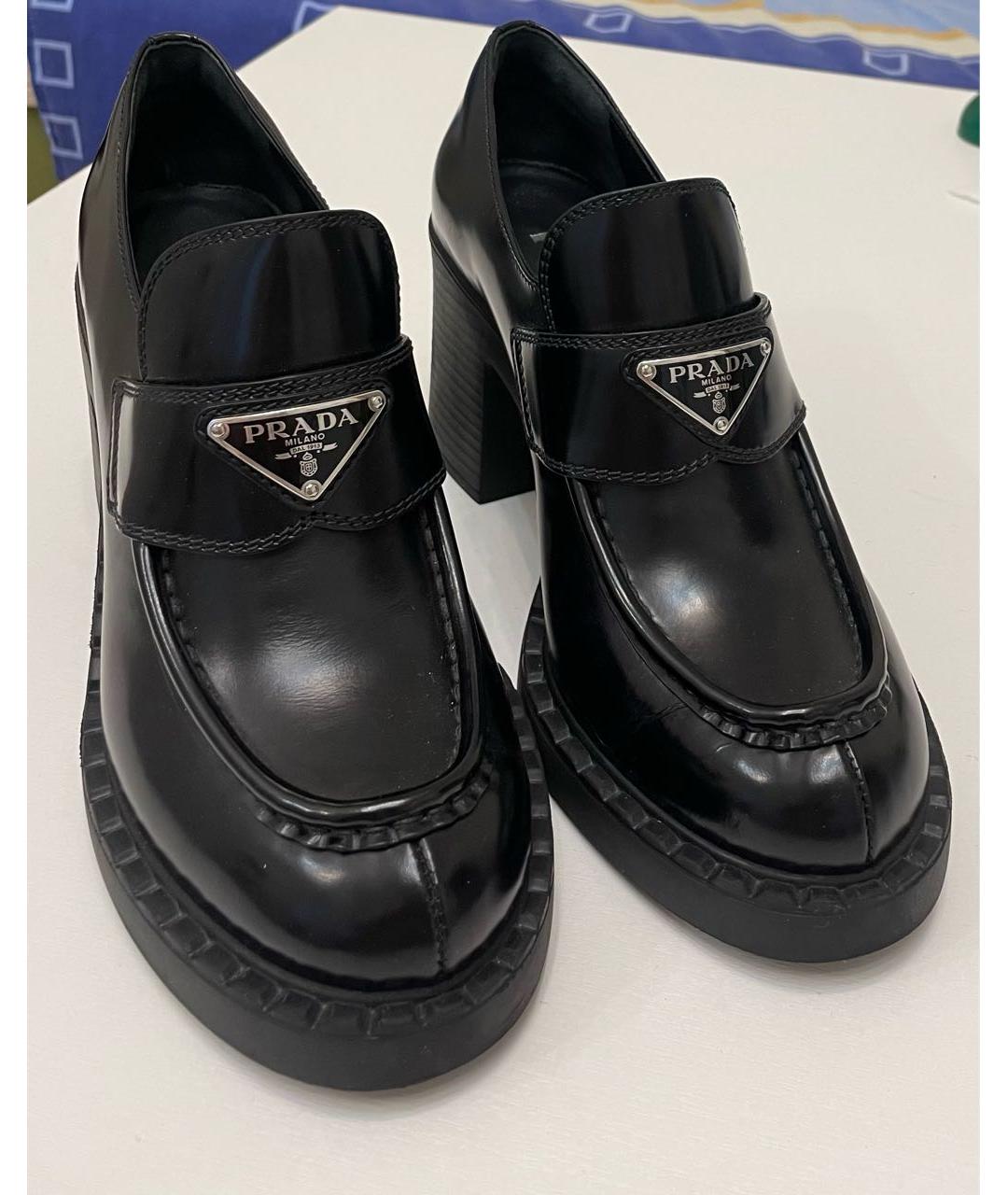 PRADA Черные кожаные лоферы, фото 2