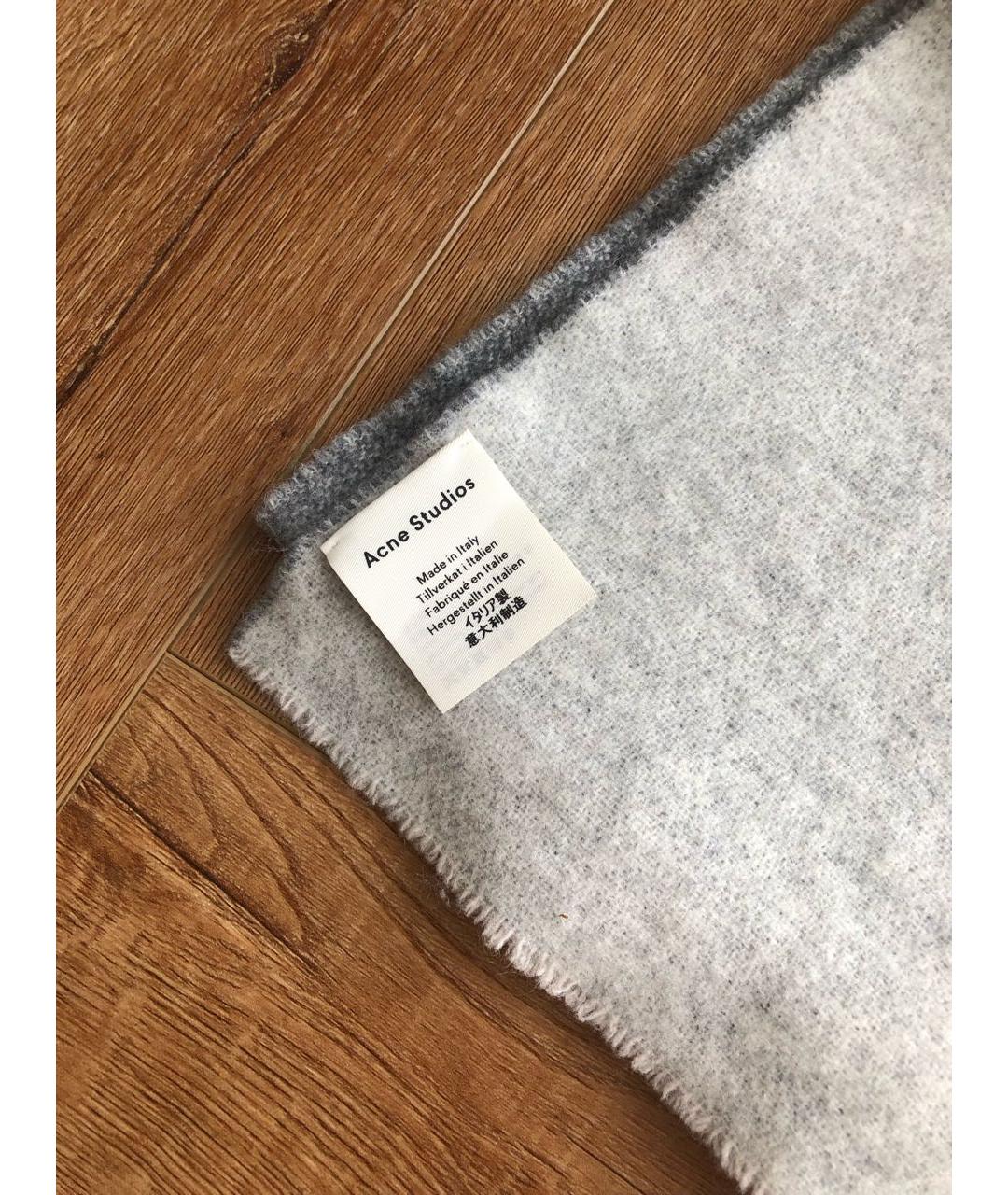 ACNE STUDIOS Серый шерстяной шарф, фото 4