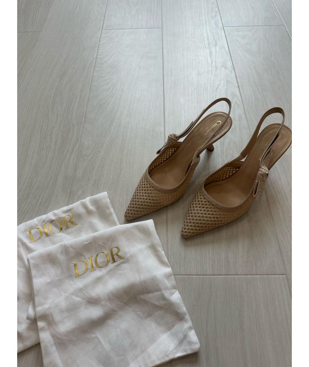 CHRISTIAN DIOR Бежевые замшевые туфли, фото 7