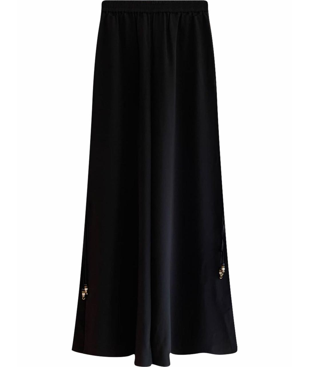 MAX MARA Черные шелковые брюки широкие, фото 1