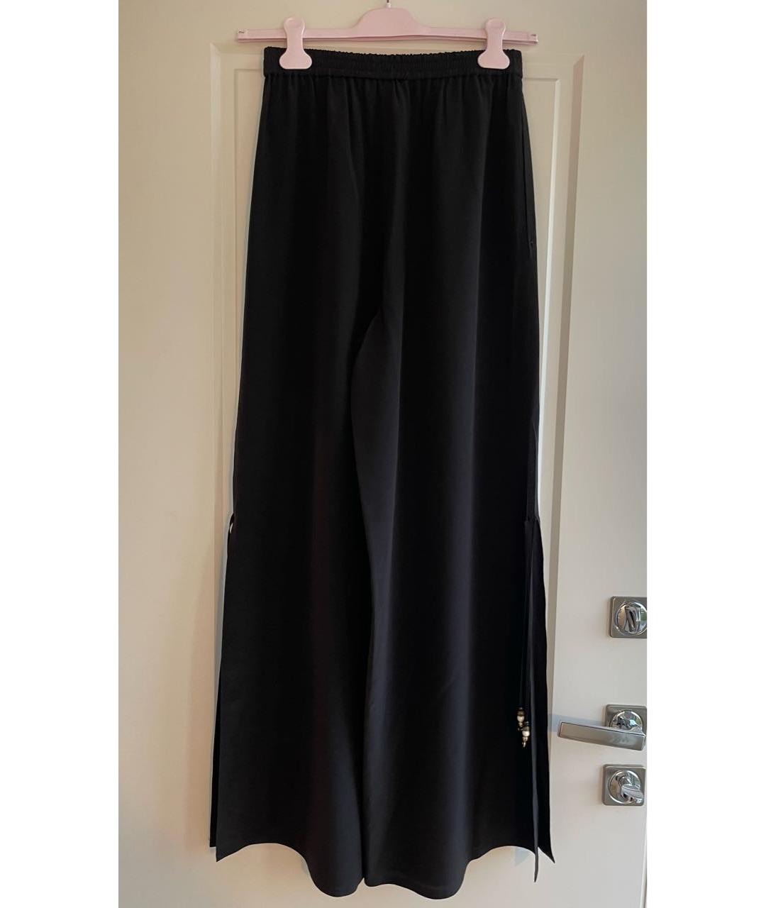 MAX MARA Черные шелковые брюки широкие, фото 2