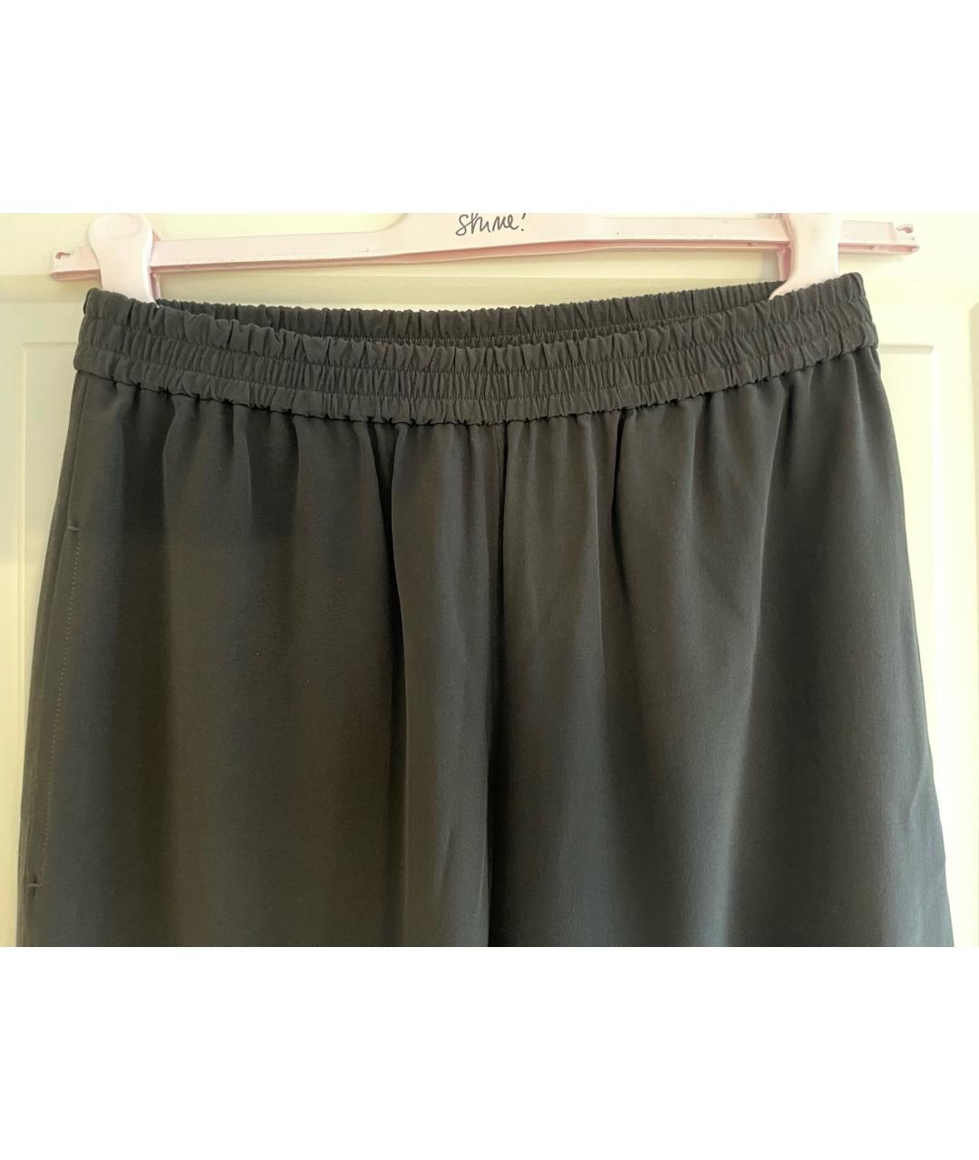 MAX MARA Черные шелковые брюки широкие, фото 4