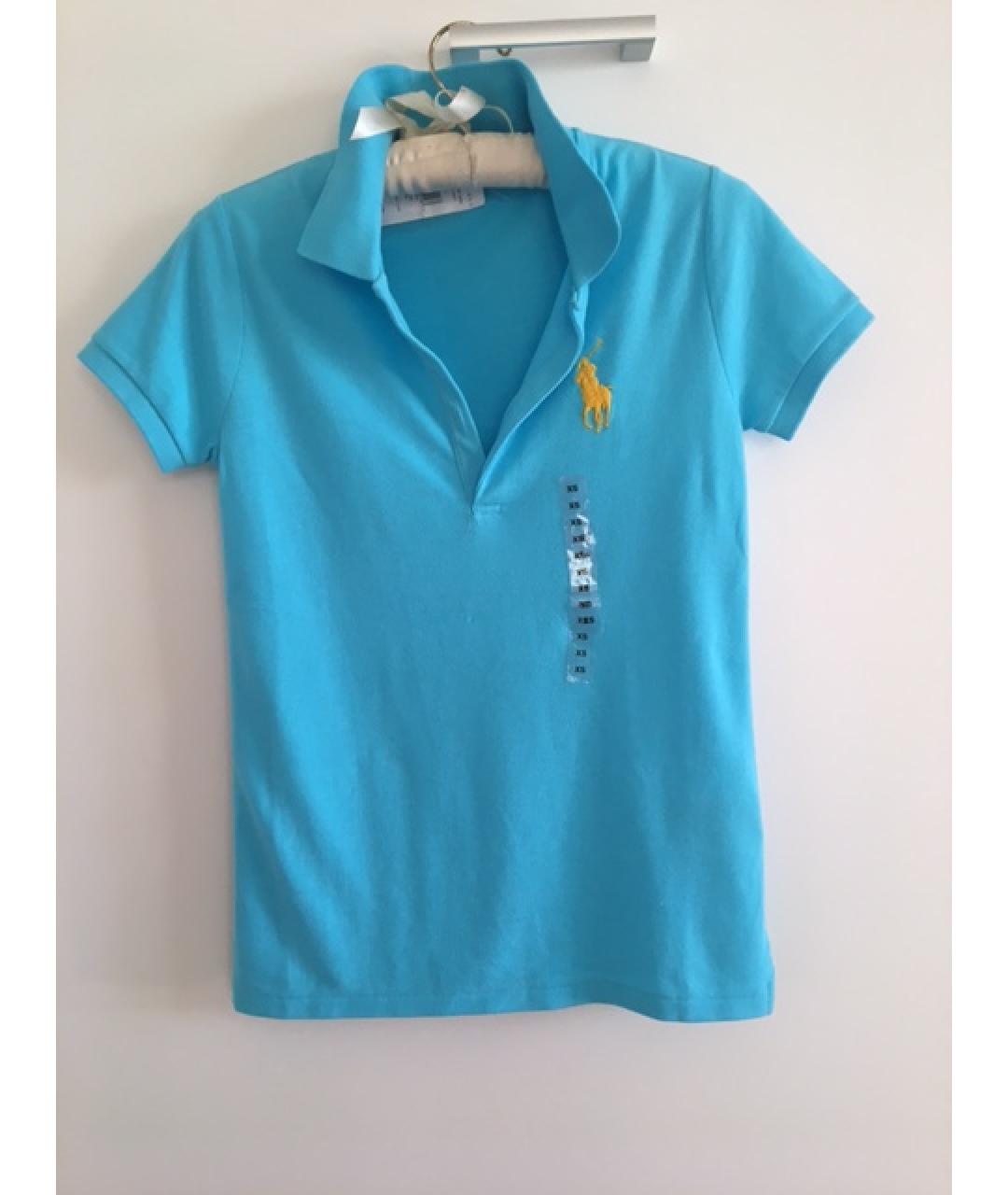 POLO RALPH LAUREN Бирюзовая хлопковая футболка, фото 4