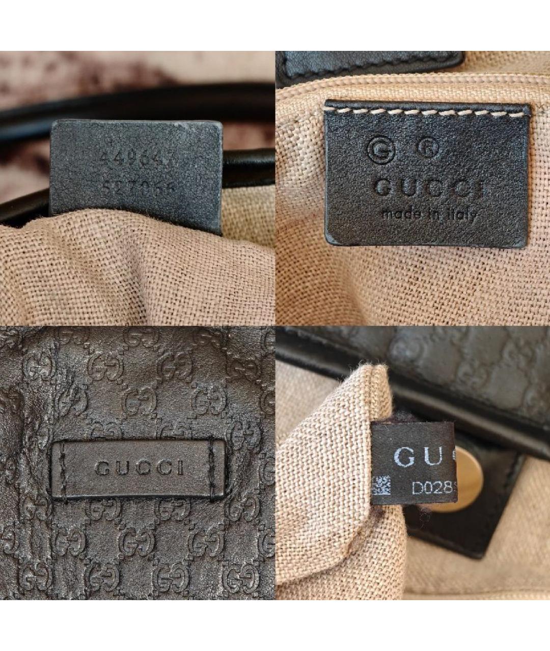 GUCCI Черная кожаная сумка с короткими ручками, фото 5