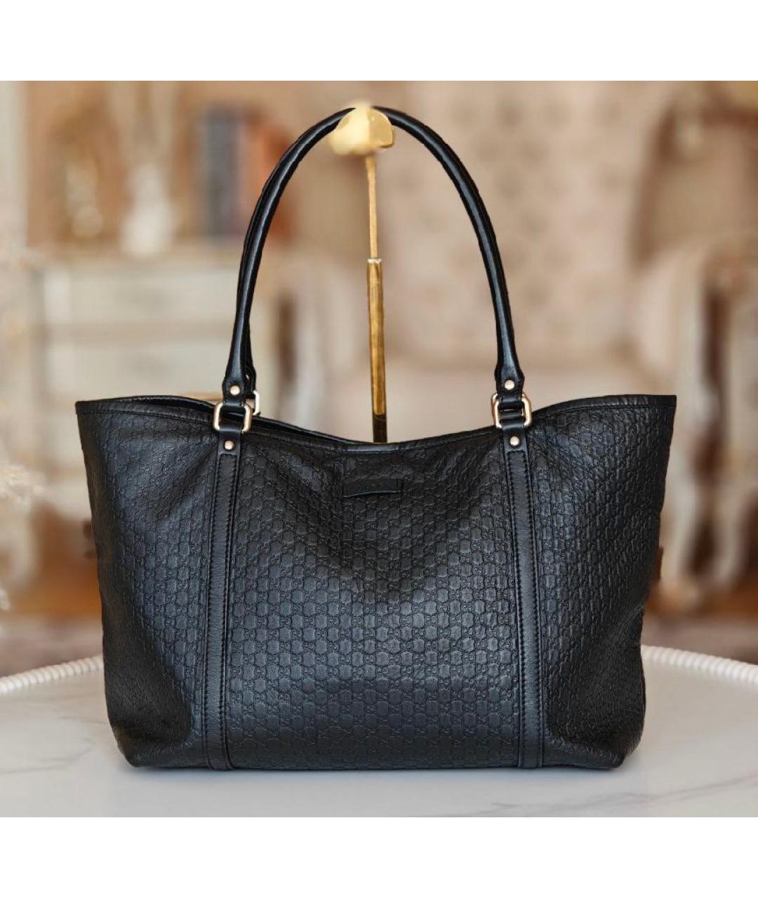 GUCCI Черная кожаная сумка с короткими ручками, фото 9
