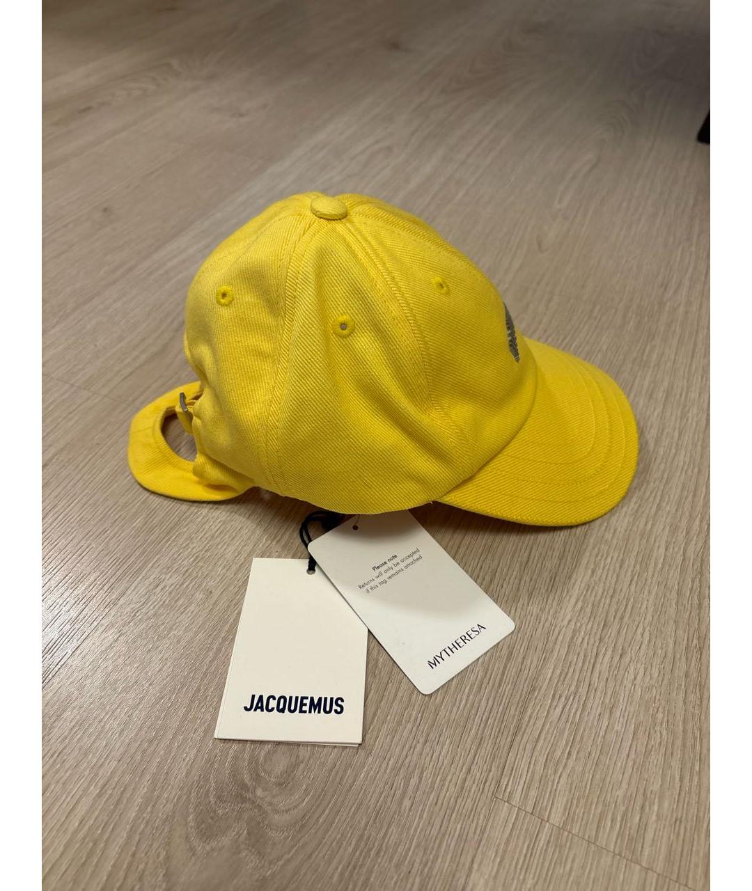 JACQUEMUS Желтая хлопковая кепка, фото 2