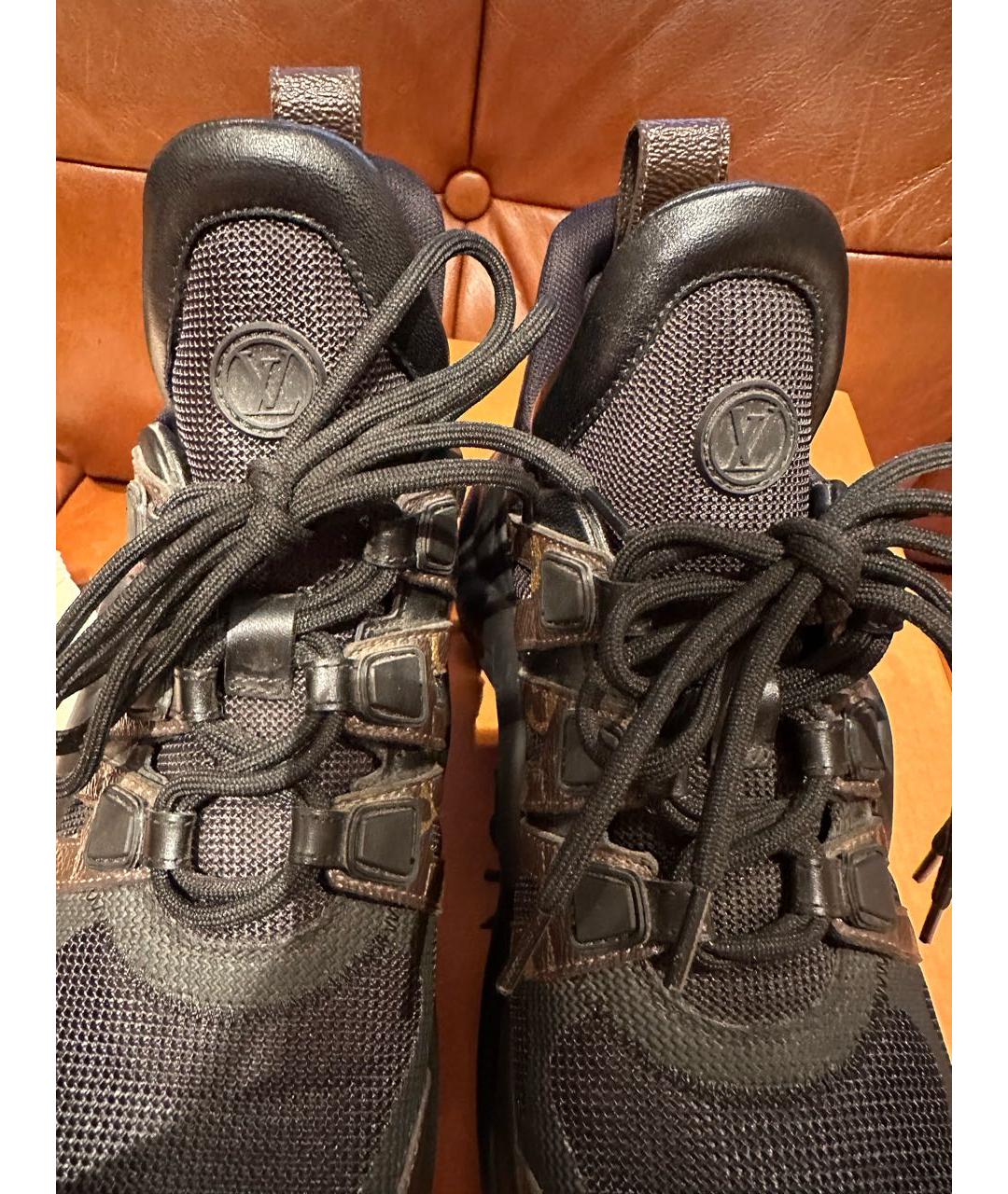 LOUIS VUITTON Коричневые кожаные кроссовки, фото 7