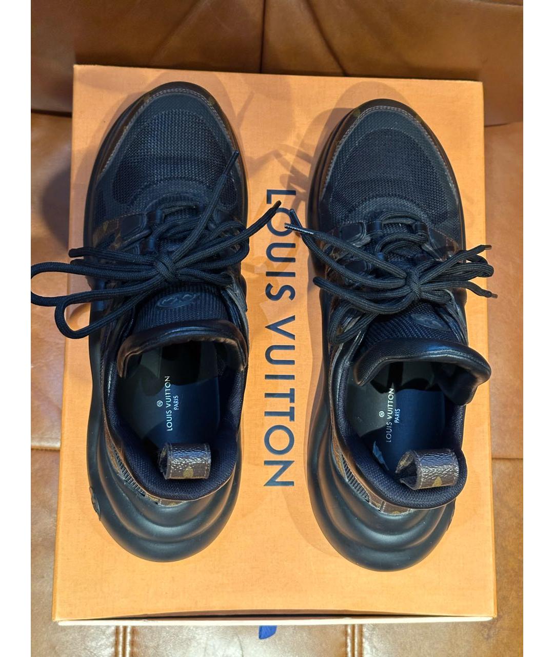 LOUIS VUITTON Коричневые кожаные кроссовки, фото 3