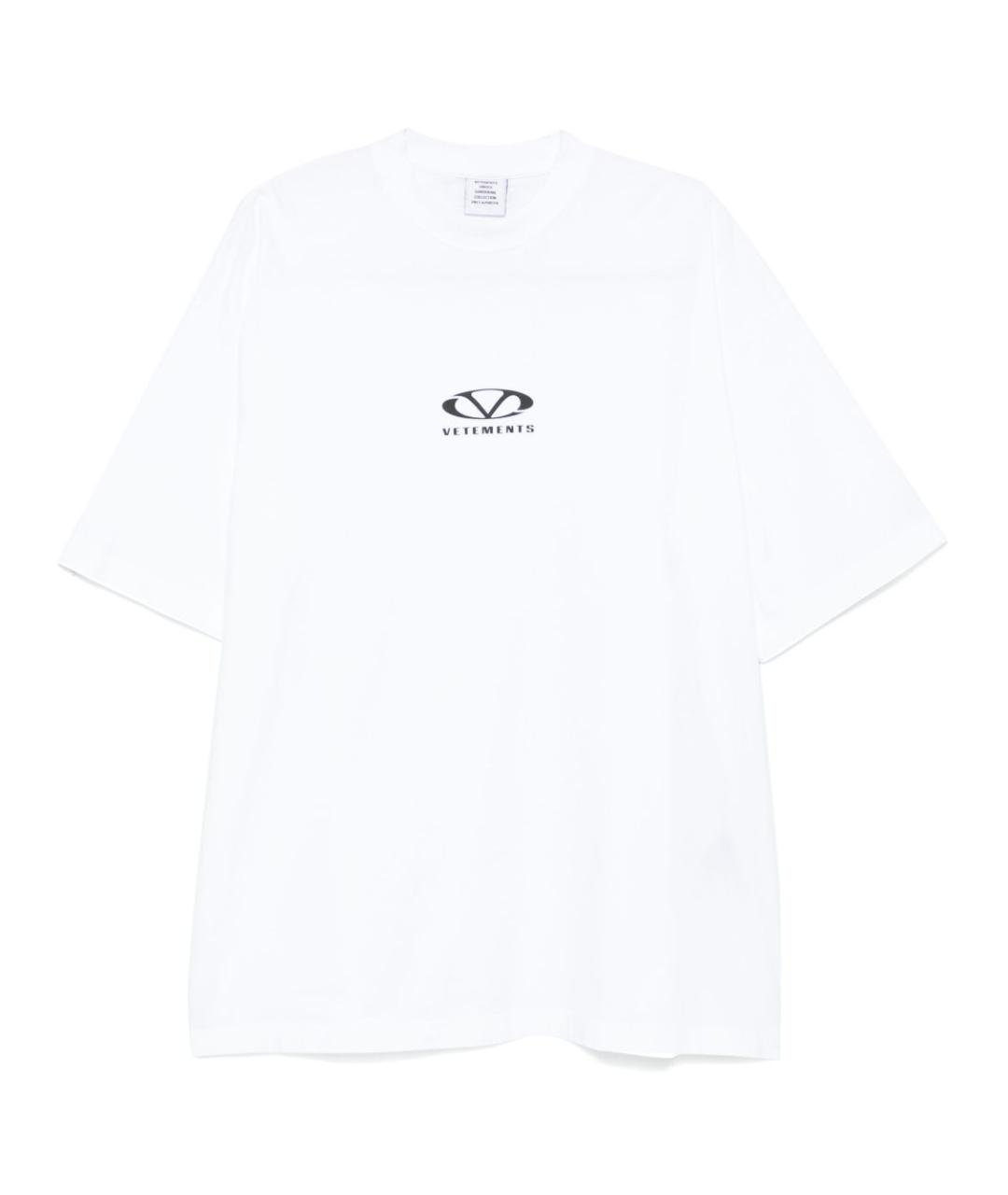 VETEMENTS Белая хлопковая футболка, фото 1