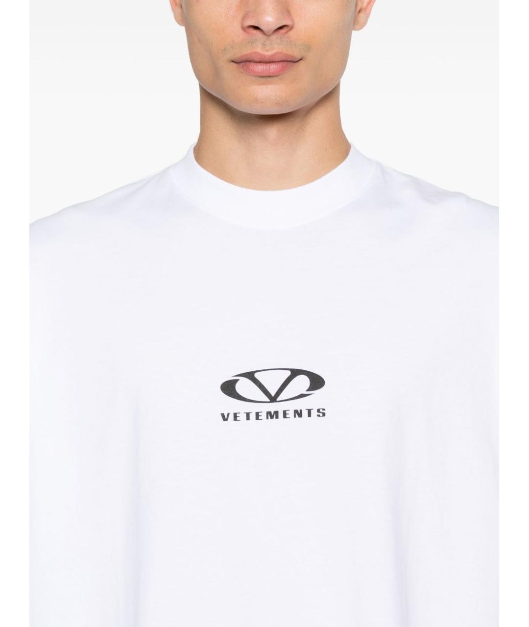 VETEMENTS Белая хлопковая футболка, фото 4