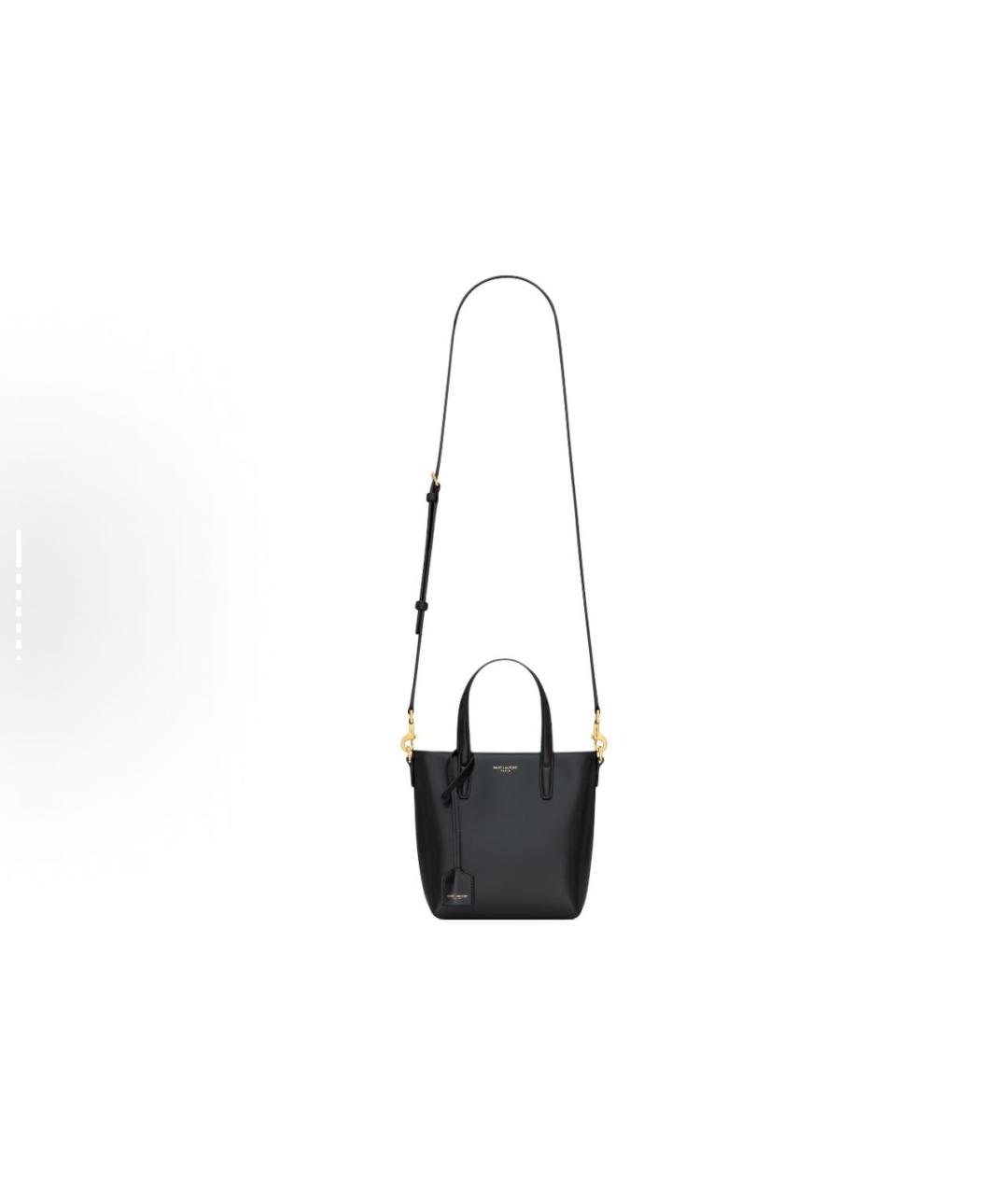 SAINT LAURENT Черная кожаная сумка через плечо, фото 2