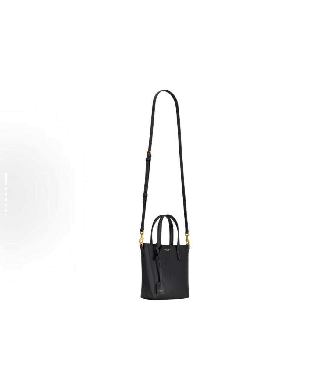 SAINT LAURENT Черная кожаная сумка через плечо, фото 3