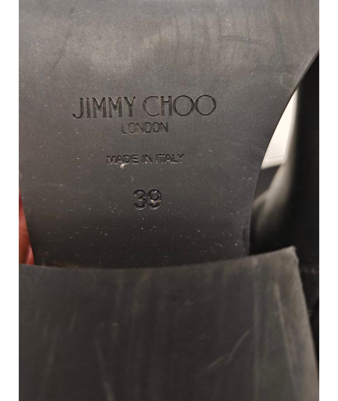 JIMMY CHOO Черные кожаные сапоги, фото 5
