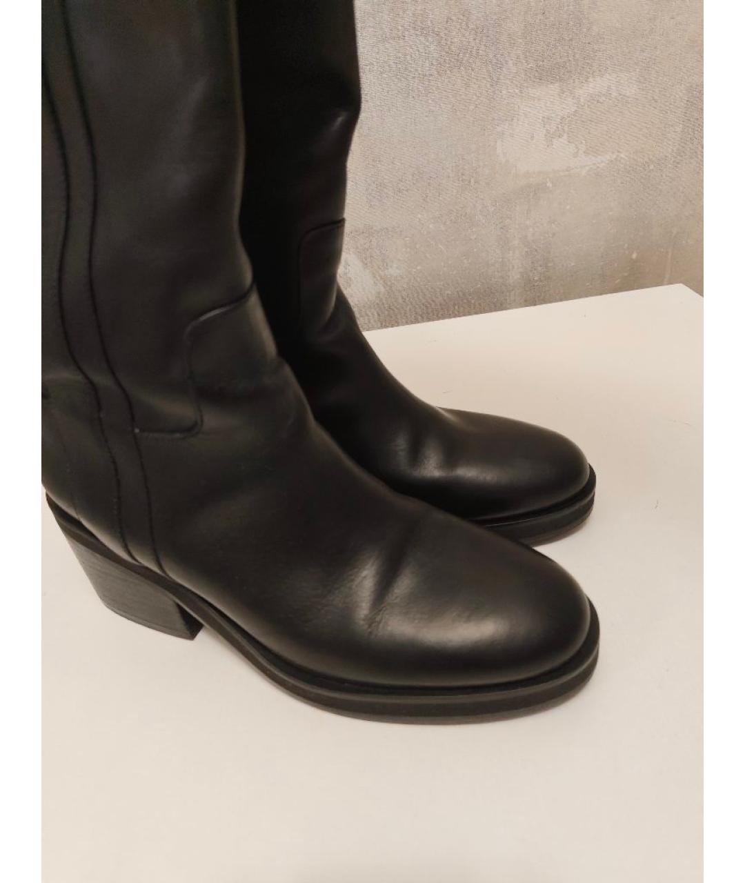 JIMMY CHOO Черные кожаные сапоги, фото 3