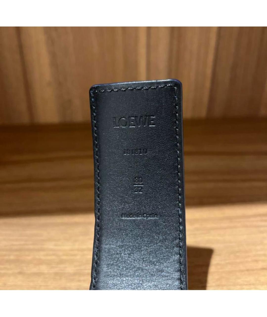 LOEWE Темно-синий кожаный ремень, фото 3