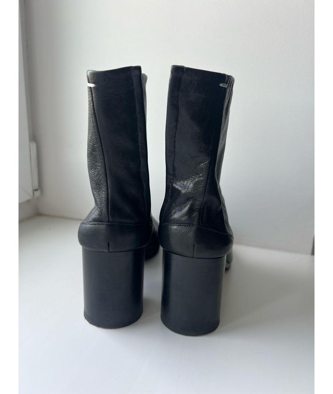 MAISON MARGIELA Черные кожаные ботильоны, фото 4