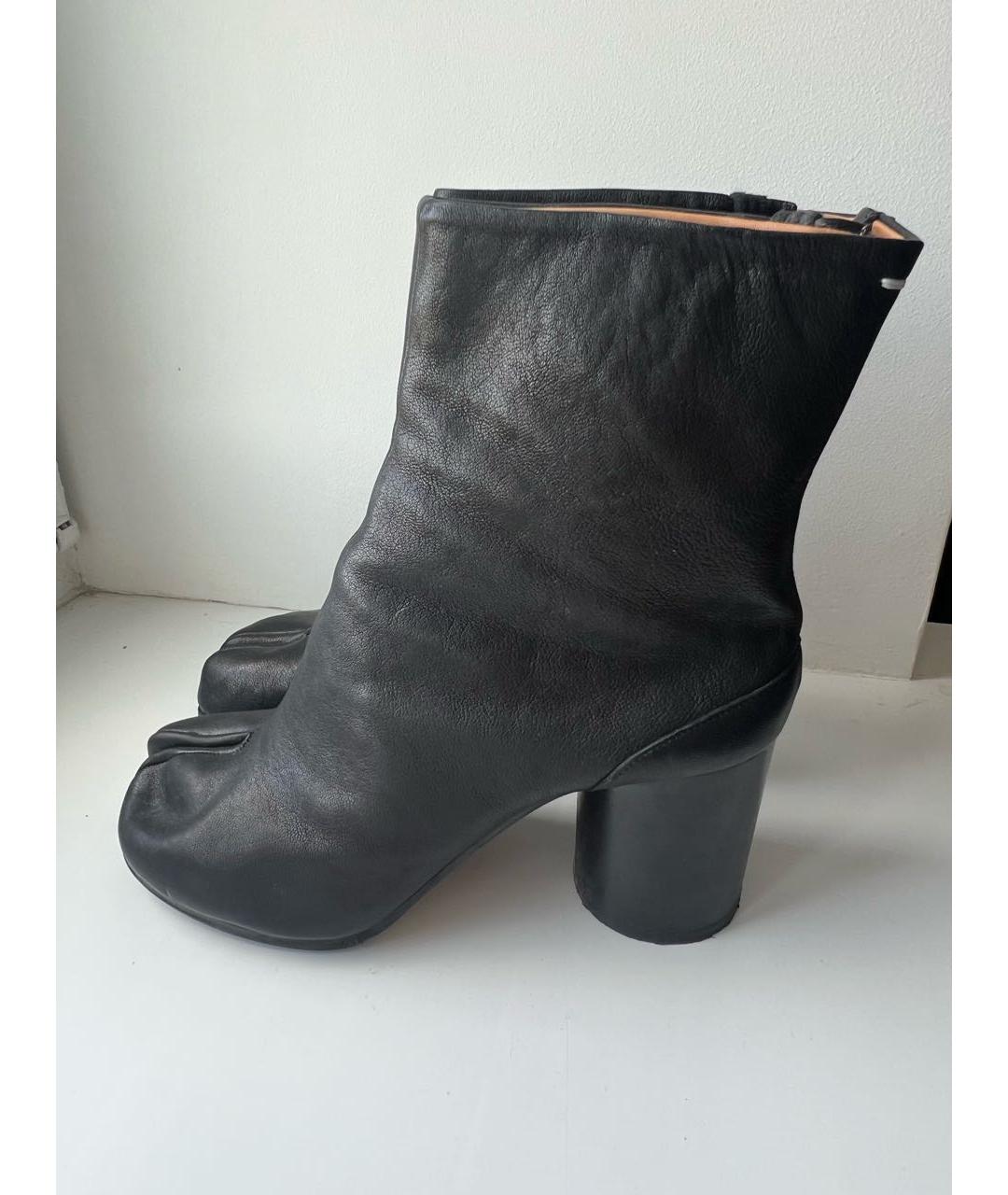 MAISON MARGIELA Черные кожаные ботильоны, фото 5