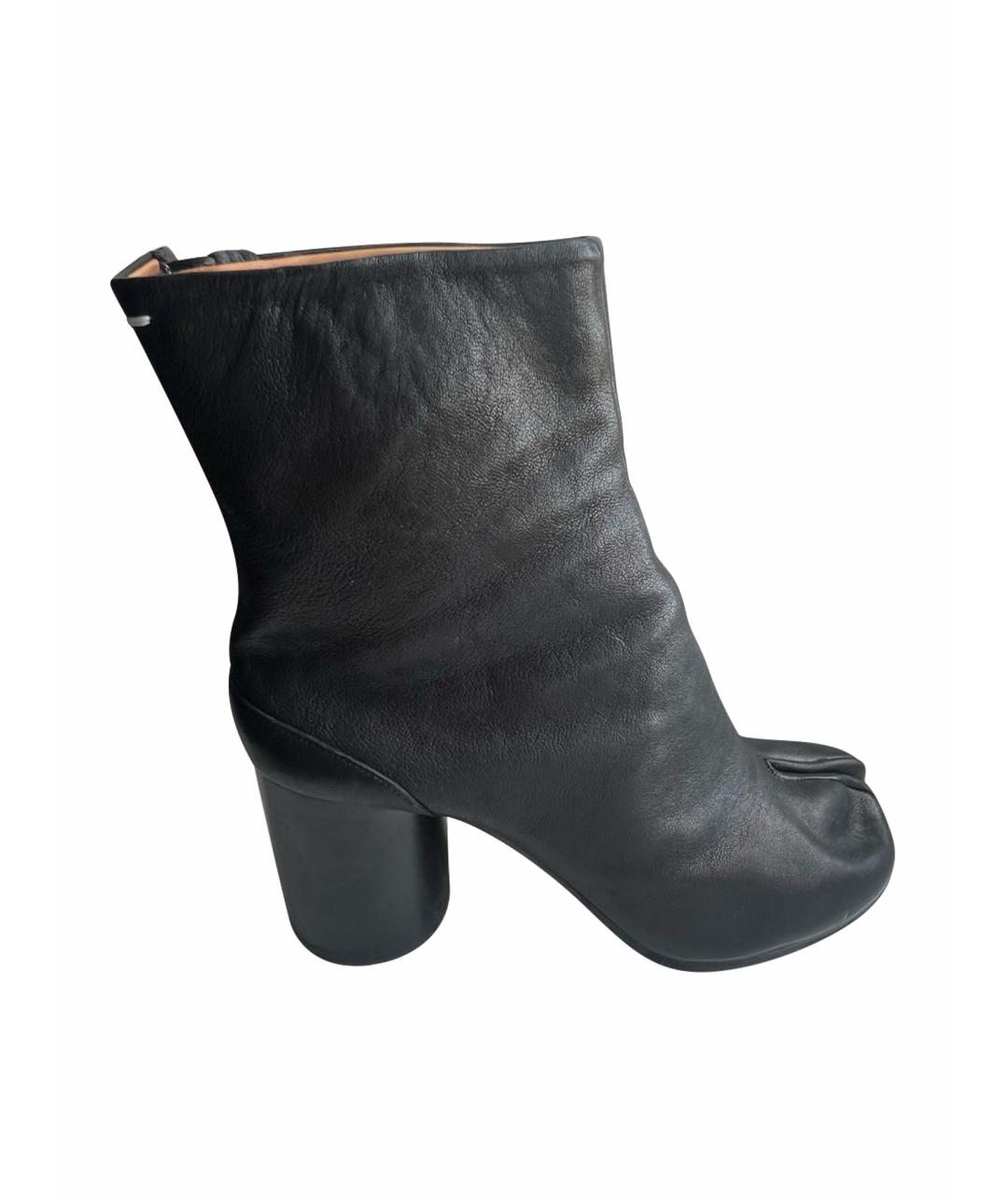 MAISON MARGIELA Черные кожаные ботильоны, фото 1