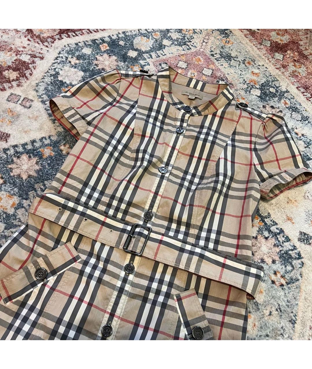 BURBERRY Бежевое хлопковое платье, фото 2