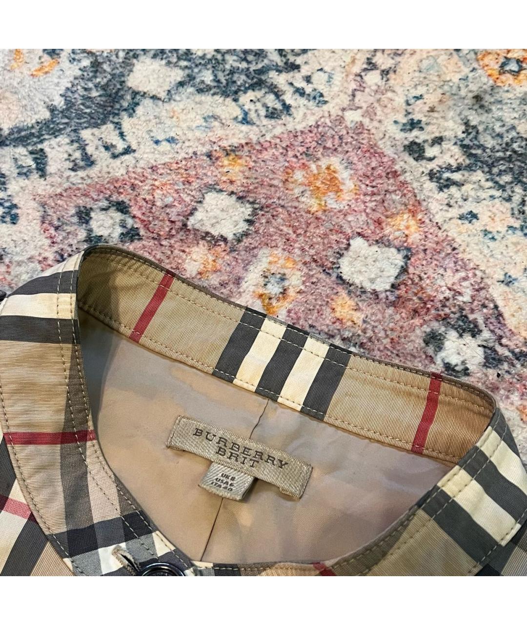 BURBERRY Бежевое хлопковое платье, фото 3