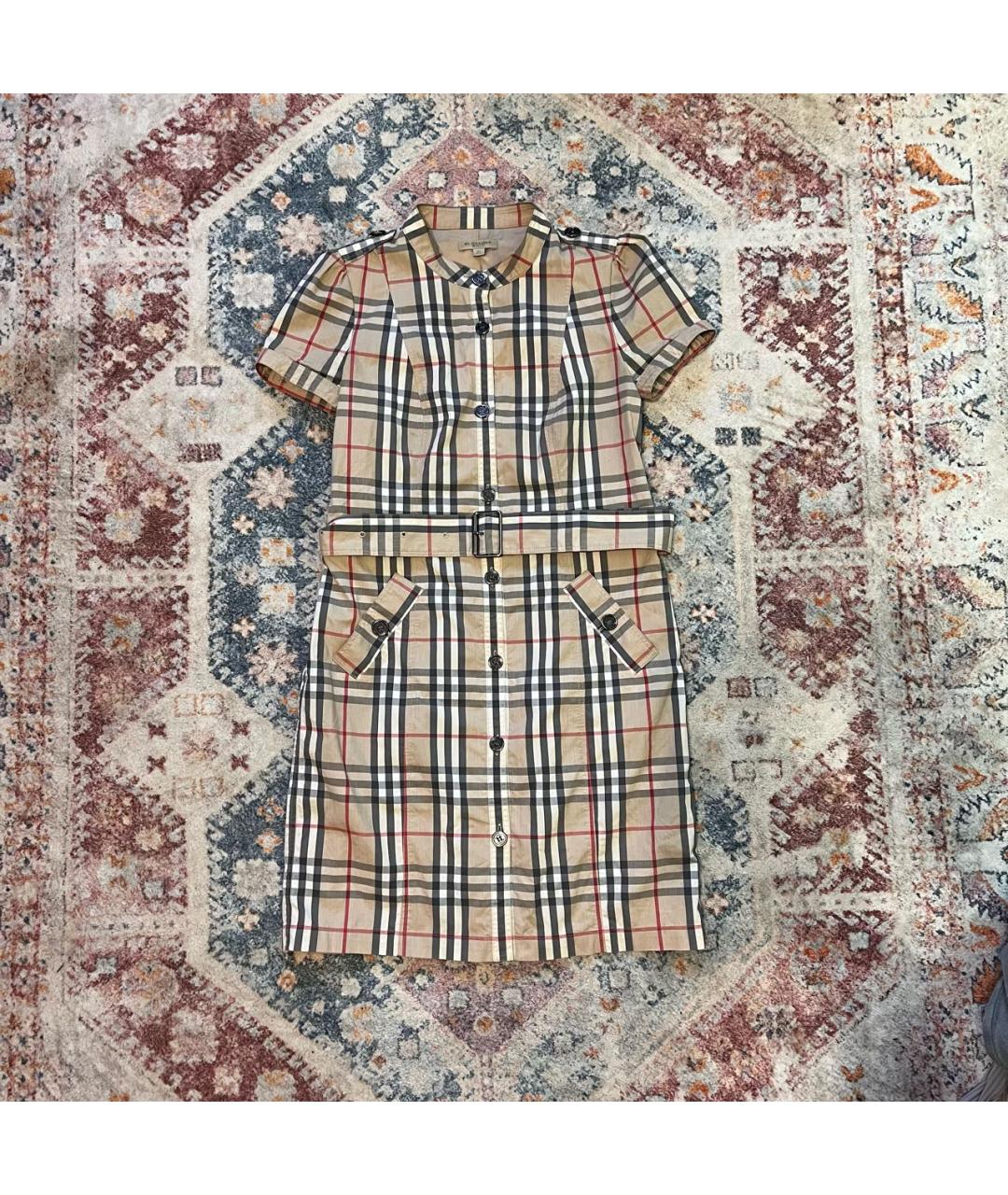 BURBERRY Бежевое хлопковое платье, фото 7
