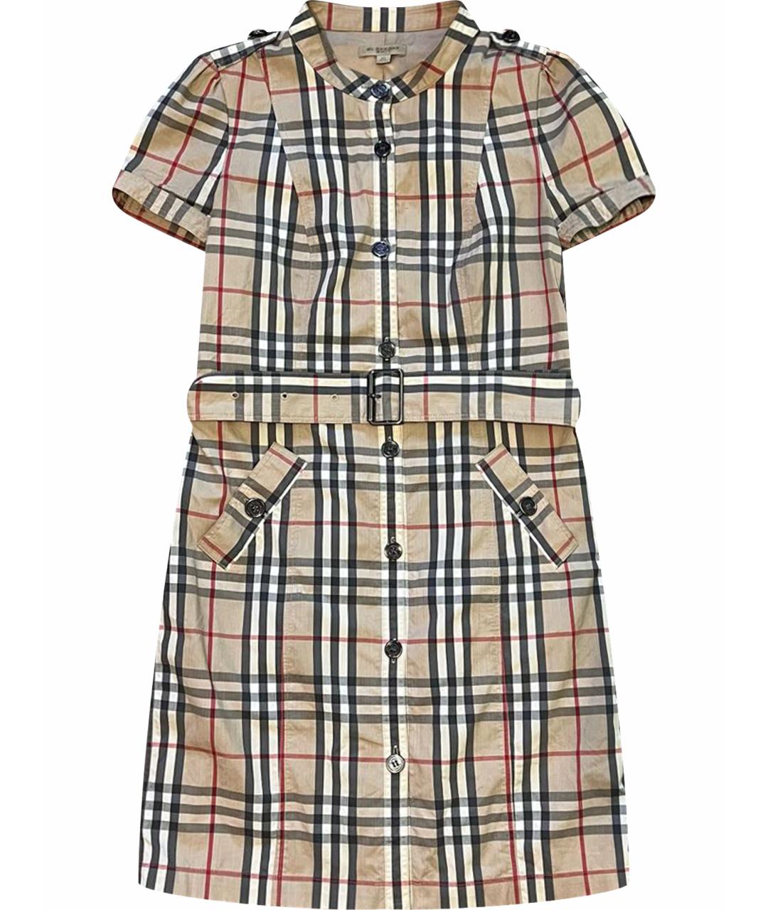 BURBERRY Бежевое хлопковое платье, фото 1