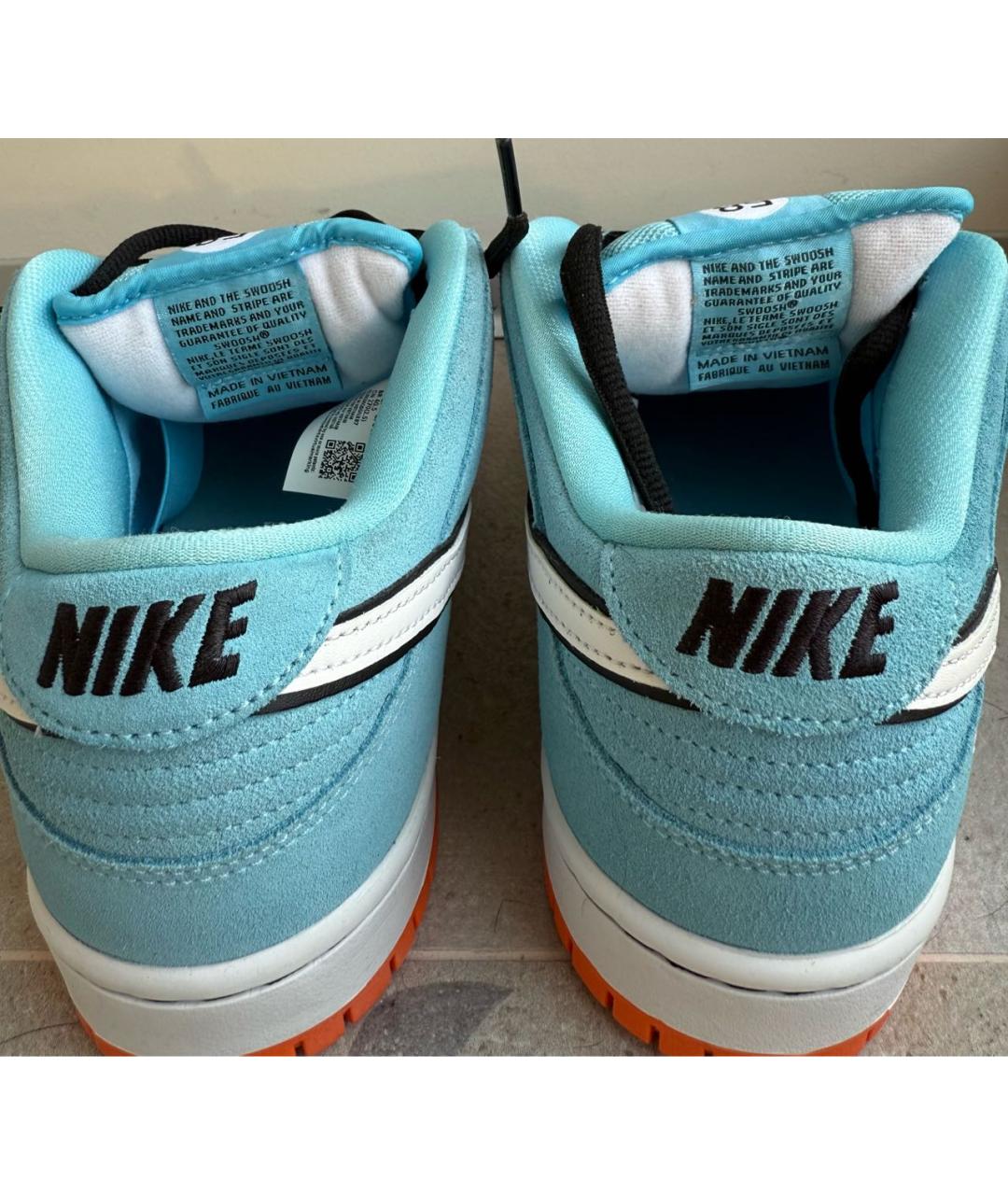 NIKE Голубые кожаные низкие кроссовки / кеды, фото 4
