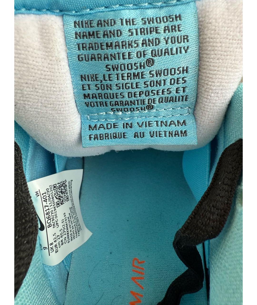 NIKE Голубые кожаные низкие кроссовки / кеды, фото 5