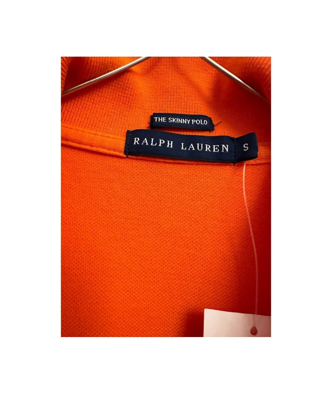POLO RALPH LAUREN Оранжевая хлопковая футболка, фото 3