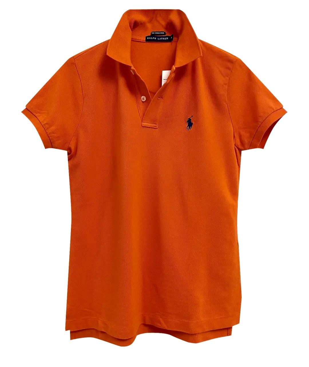 POLO RALPH LAUREN Оранжевая хлопковая футболка, фото 6