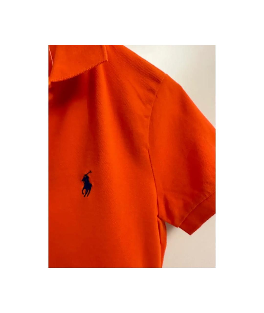 POLO RALPH LAUREN Оранжевая хлопковая футболка, фото 4