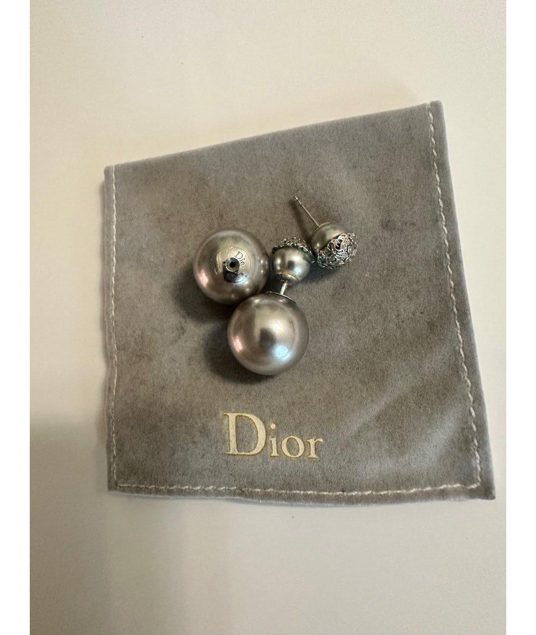 CHRISTIAN DIOR Серые серьги, фото 3