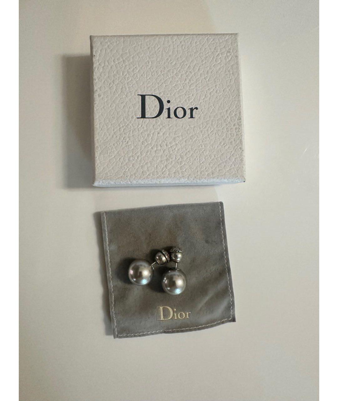 CHRISTIAN DIOR Серые серьги, фото 4