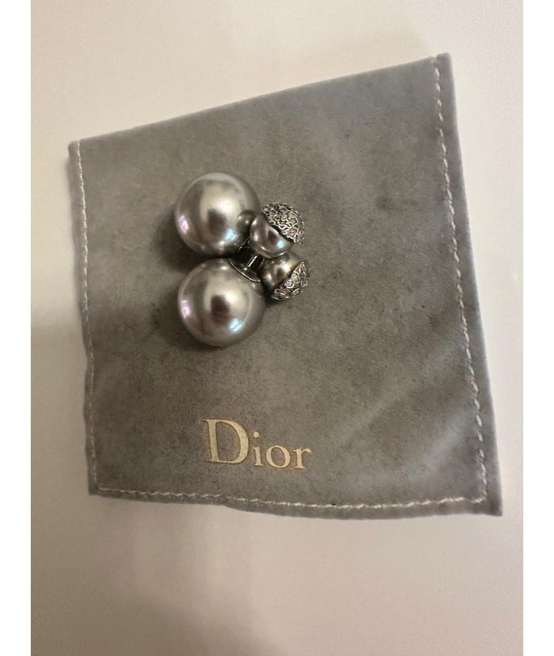 CHRISTIAN DIOR Серые серьги, фото 2