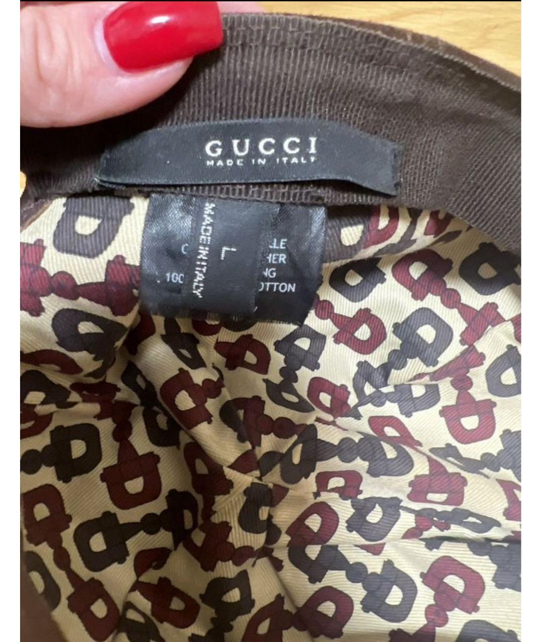 GUCCI Коричневая кепка/бейсболка, фото 3