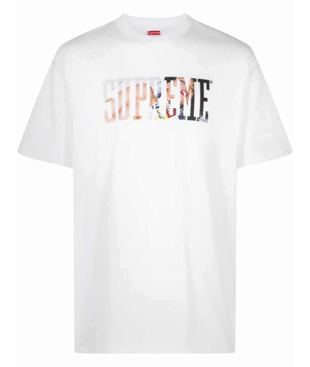 SUPREME Белая хлопковая футболка, фото 1