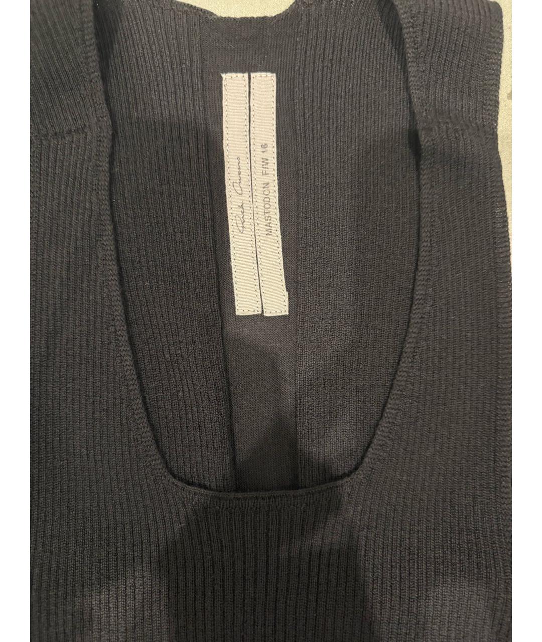 RICK OWENS Черная хлопковая майка, фото 3