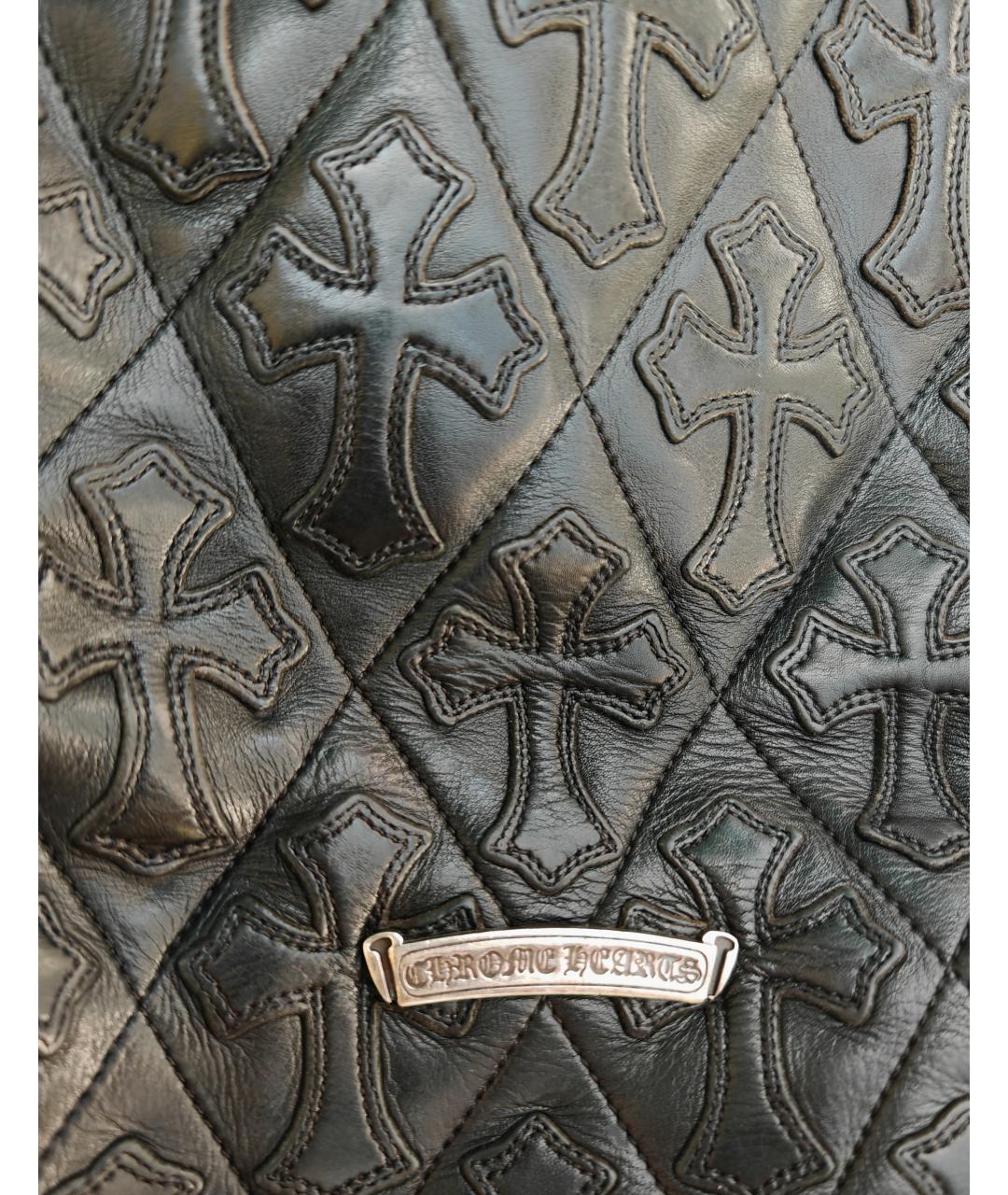 CHROME HEARTS Черная кожаная сумка тоут, фото 2
