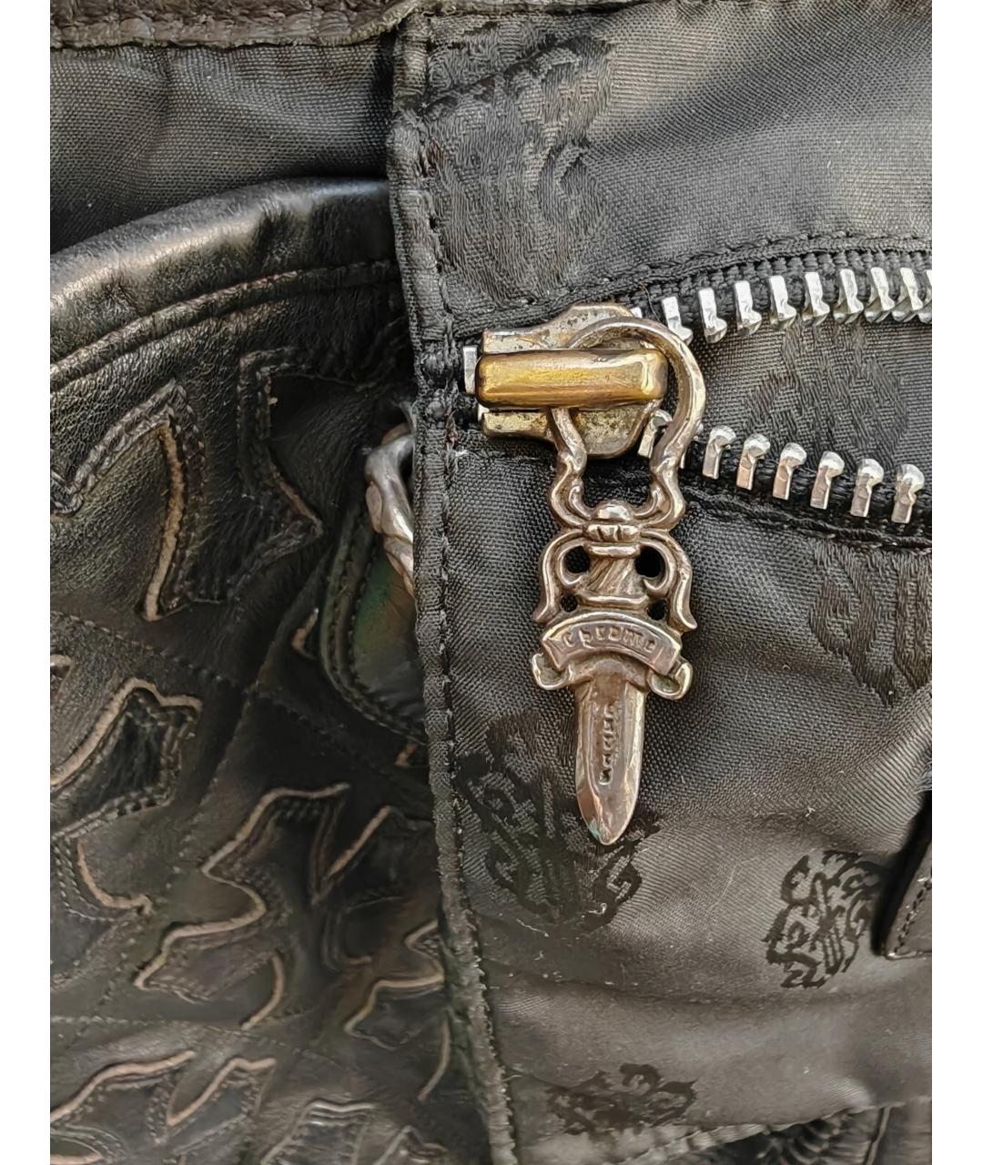 CHROME HEARTS Черная кожаная сумка тоут, фото 3