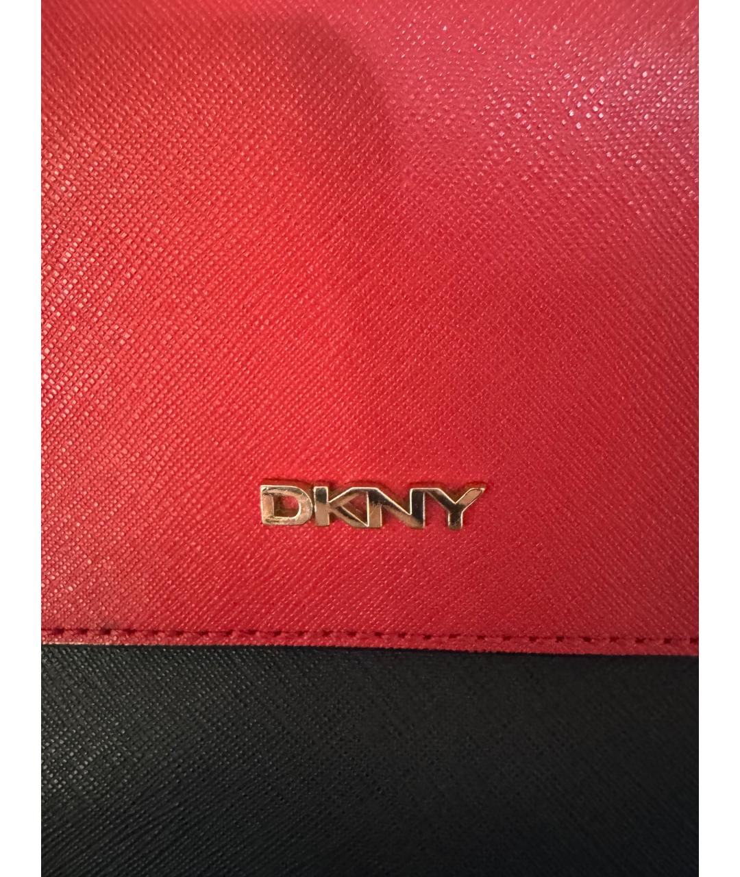 DKNY Красная кожаная сумка через плечо, фото 3